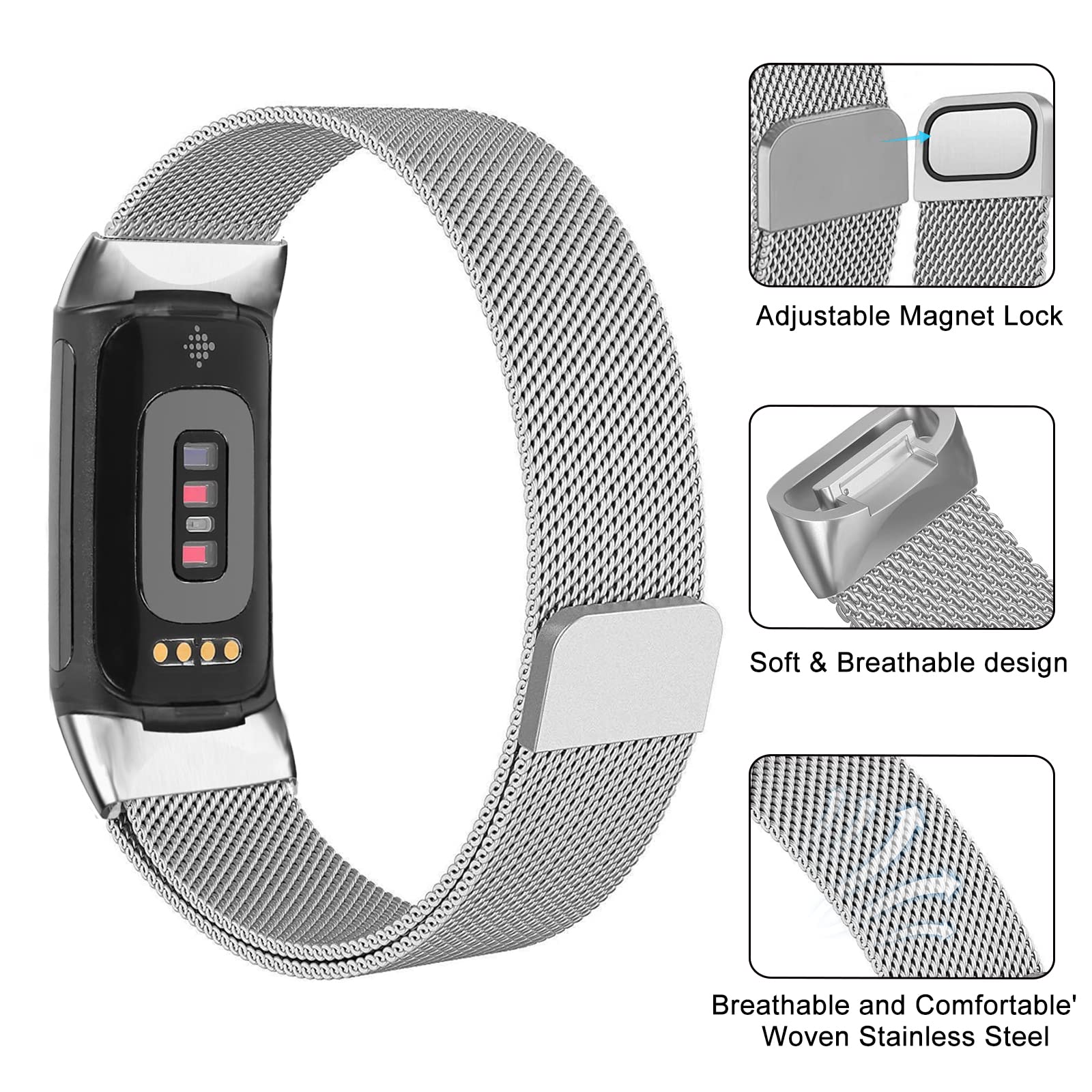 Milan ese Loop für Fitbit Char – Milanese Loop Magnetic Bewertung und Preis